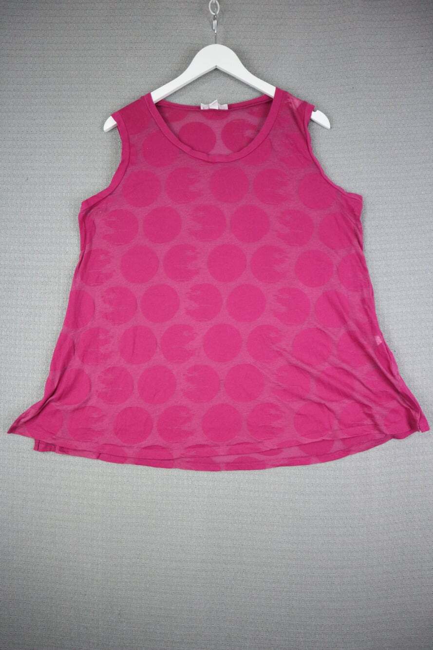 Luukaa FIRE Sheer Polka Dot A Line Tank Top Womens US Size 14